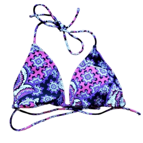 OP Pink Multi Triangle bikini top‎ Size Juniors Large (11-13) - Picture 1 of 7